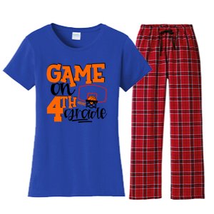 4Th Grade Basketball Game On 4Th Grade Hello Summer Gift Women's Flannel Pajama Set