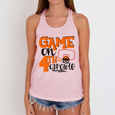 4Th Grade Basketball Game On 4Th Grade Hello Summer Gift Women's Knotted Racerback Tank