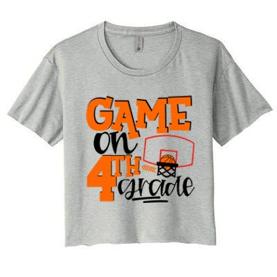 4Th Grade Basketball Game On 4Th Grade Hello Summer Gift Women's Crop Top Tee