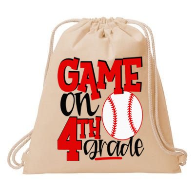 4th Grade Baseball Player 1st Day Of School Drawstring Bag