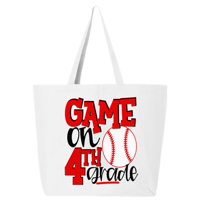 4th Grade Baseball Player 1st Day Of School 25L Jumbo Tote