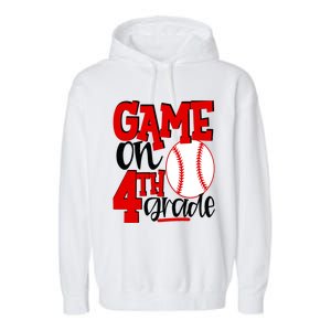 4th Grade Baseball Player Boy 1st Day Of School Garment-Dyed Fleece Hoodie