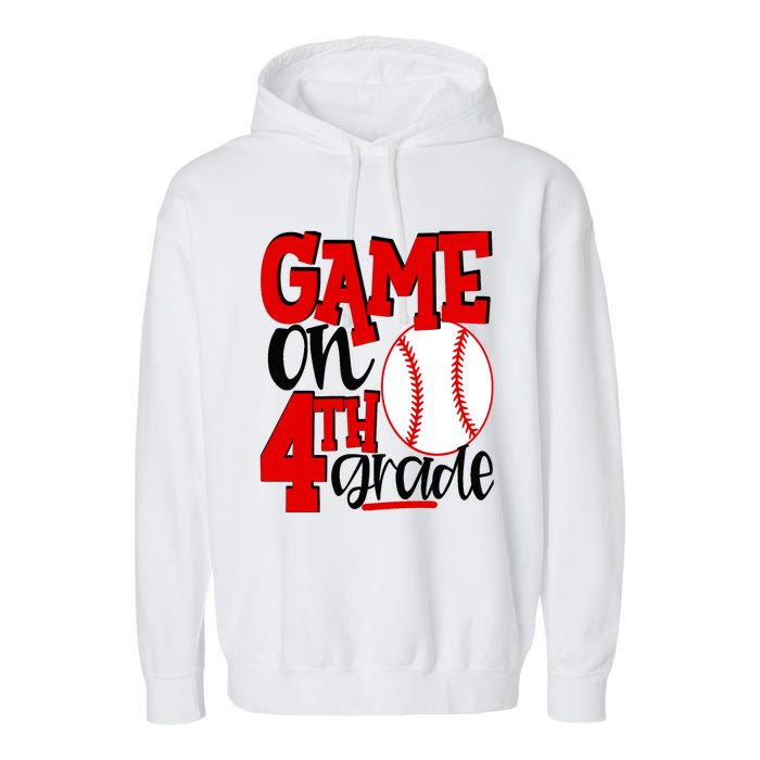 4th Grade Baseball Player Boy 1st Day Of School Garment-Dyed Fleece Hoodie