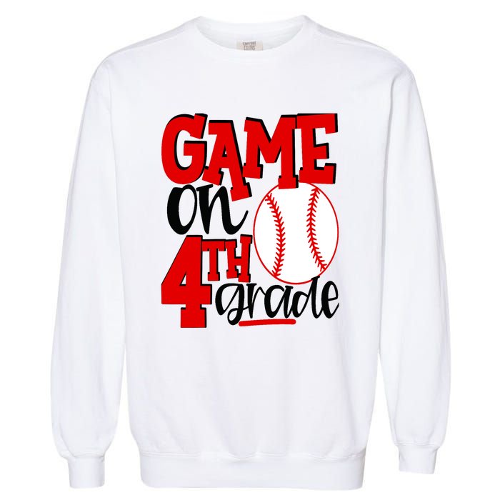 4th Grade Baseball Player Boy 1st Day Of School Garment-Dyed Sweatshirt