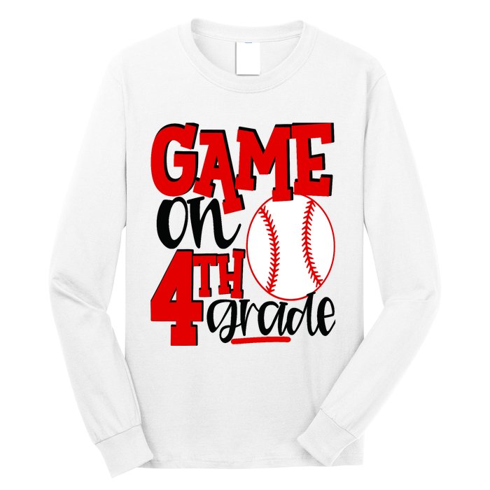 4th Grade Baseball Player Boy 1st Day Of School Long Sleeve Shirt