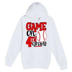 4th Grade Baseball Player Boy 1st Day Of School Premium Pullover Hoodie