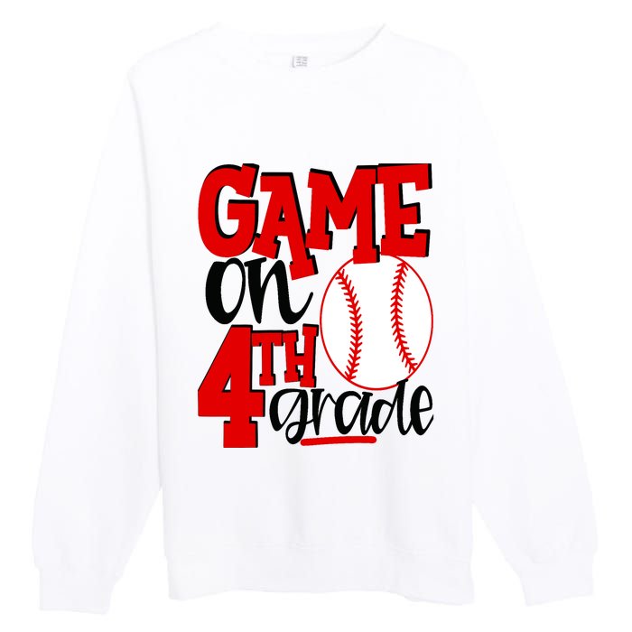 4th Grade Baseball Player Boy 1st Day Of School Premium Crewneck Sweatshirt