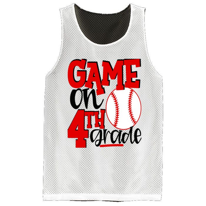 4th Grade Baseball Player Boy 1st Day Of School Mesh Reversible Basketball Jersey Tank