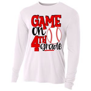 4th Grade Baseball Player Boy 1st Day Of School Cooling Performance Long Sleeve Crew