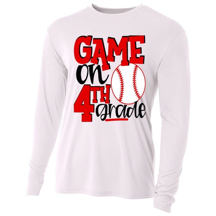 4th Grade Baseball Player Boy 1st Day Of School Cooling Performance Long Sleeve Crew