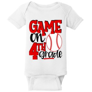 4th Grade Baseball Player Boy 1st Day Of School Baby Bodysuit