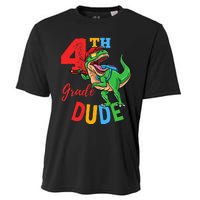 4th Grade Dude TRex Dinosaur Back To School Cooling Performance Crew T-Shirt