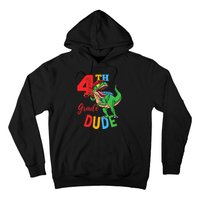 4th Grade Dude TRex Dinosaur Back To School Hoodie