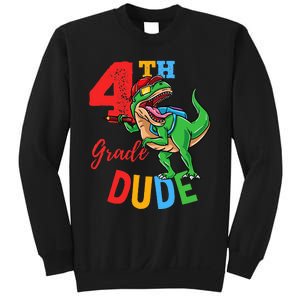 4th Grade Dude TRex Dinosaur Back To School Sweatshirt