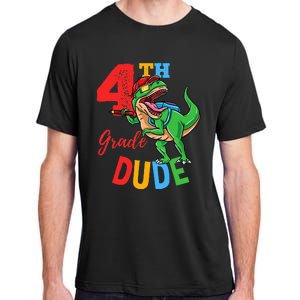 4th Grade Dude TRex Dinosaur Back To School Adult ChromaSoft Performance T-Shirt