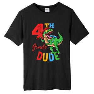 4th Grade Dude TRex Dinosaur Back To School Tall Fusion ChromaSoft Performance T-Shirt