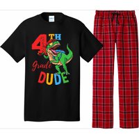 4th Grade Dude TRex Dinosaur Back To School Pajama Set