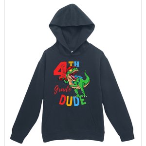 4th Grade Dude TRex Dinosaur Back To School Urban Pullover Hoodie