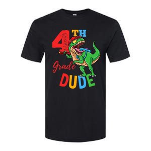 4th Grade Dude TRex Dinosaur Back To School Softstyle CVC T-Shirt