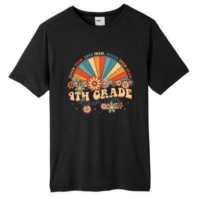 4th Grade Dream Team Groovy Rainbow Back To School Teacher Tall Fusion ChromaSoft Performance T-Shirt