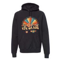 4th Grade Dream Team Groovy Rainbow Back To School Teacher Premium Hoodie