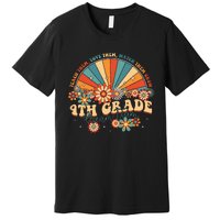 4th Grade Dream Team Groovy Rainbow Back To School Teacher Premium T-Shirt