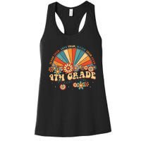 4th Grade Dream Team Groovy Rainbow Back To School Teacher Women's Racerback Tank