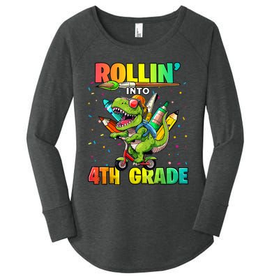 4th Grade Dinosaur Back To School First Day Of School Boy Women's Perfect Tri Tunic Long Sleeve Shirt