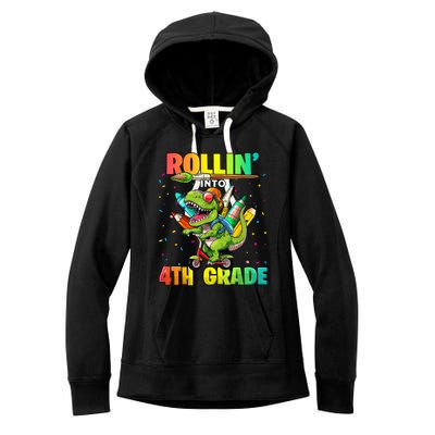 4th Grade Dinosaur Back To School First Day Of School Boy Women's Fleece Hoodie