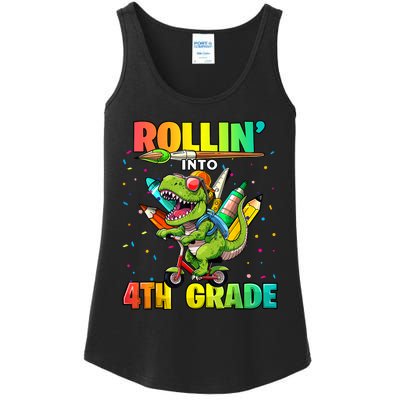 4th Grade Dinosaur Back To School First Day Of School Boy Ladies Essential Tank