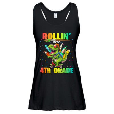 4th Grade Dinosaur Back To School First Day Of School Boy Ladies Essential Flowy Tank