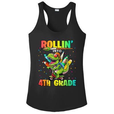 4th Grade Dinosaur Back To School First Day Of School Boy Ladies PosiCharge Competitor Racerback Tank