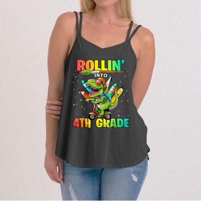 4th Grade Dinosaur Back To School First Day Of School Boy Women's Strappy Tank