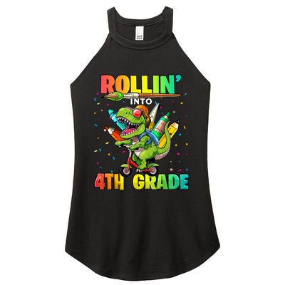 4th Grade Dinosaur Back To School First Day Of School Boy Women's Perfect Tri Rocker Tank