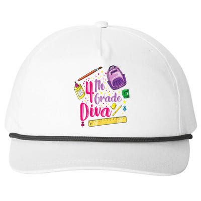 4th Grade Diva First Day Of School Clothes Gift Snapback Five-Panel Rope Hat