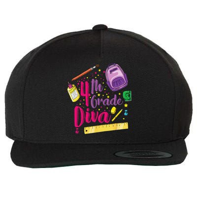 4th Grade Diva First Day Of School Clothes Gift Wool Snapback Cap