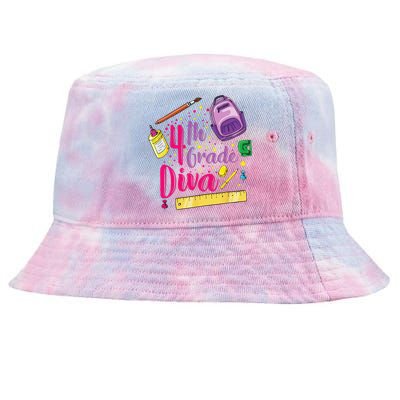 4th Grade Diva First Day Of School Clothes Gift Tie-Dyed Bucket Hat