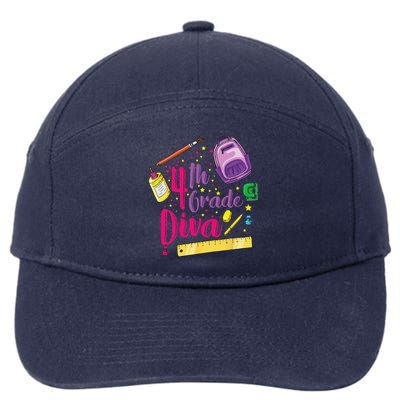 4th Grade Diva First Day Of School Clothes Gift 7-Panel Snapback Hat