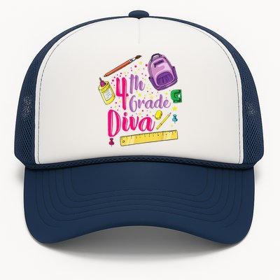 4th Grade Diva First Day Of School Clothes Gift Trucker Hat