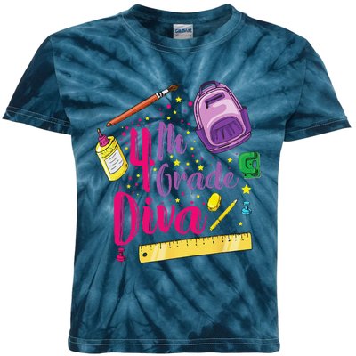 4th Grade Diva First Day Of School Clothes Gift Kids Tie-Dye T-Shirt