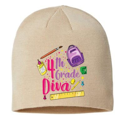 4th Grade Diva First Day Of School Clothes Gift Sustainable Beanie