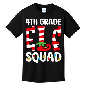 4th Grade Elf Squad Teacher Student Matching Christmas Kids T-Shirt