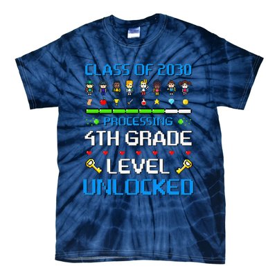 4th Grade First Day Of School Class Of 2030 Video Games Tie-Dye T-Shirt