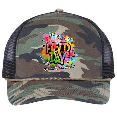 4th Grade Field Day 2024 Let The Games Begin Teachers Retro Rope Trucker Hat Cap