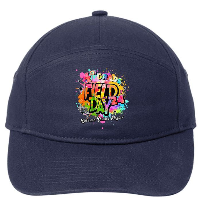 4th Grade Field Day 2024 Let The Games Begin Teachers 7-Panel Snapback Hat