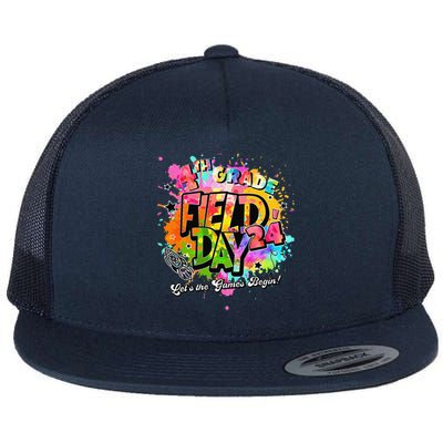 4th Grade Field Day 2024 Let The Games Begin Teachers Flat Bill Trucker Hat