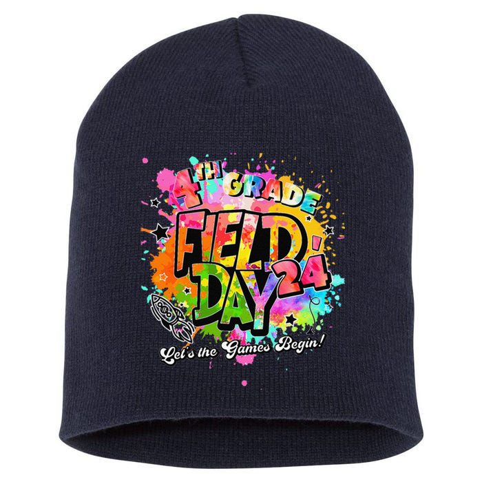 4th Grade Field Day 2024 Let The Games Begin Teachers Short Acrylic Beanie