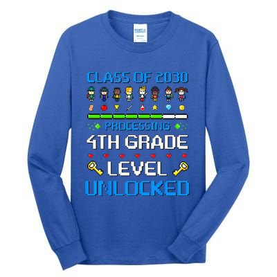 4th Grade First Day Of School Class Of 2030 Video Games Tall Long Sleeve T-Shirt