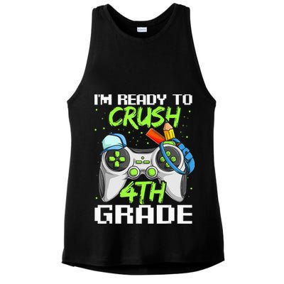 4Th Grade Gamer  Ready To Crush Fourth Grade Ladies PosiCharge Tri-Blend Wicking Tank