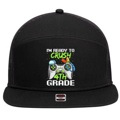 4Th Grade Gamer  Ready To Crush Fourth Grade 7 Panel Mesh Trucker Snapback Hat